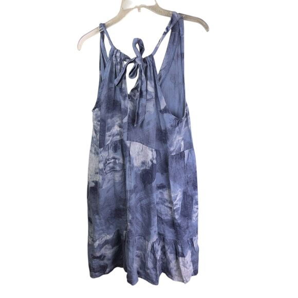 Bellambra Dress Halter Tie Back Made In Italy Linen Blue Size XL Summer Beach - Picture 2 of 4